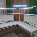 угловой монтажный стол СМ-11 с перфопанелями